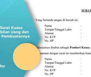 Contoh Surat Kuasa Pengambilan Uang dan Struktur Pembuatannya