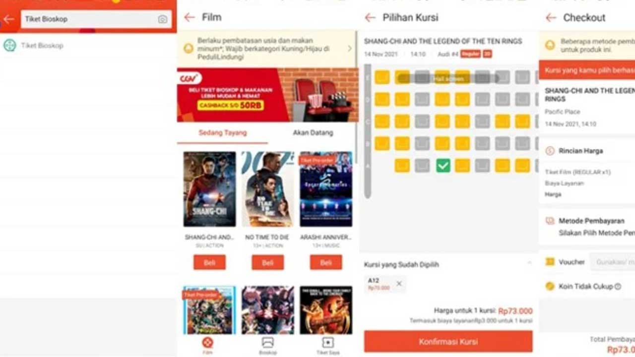 cara beli tiket bioskop di shopee