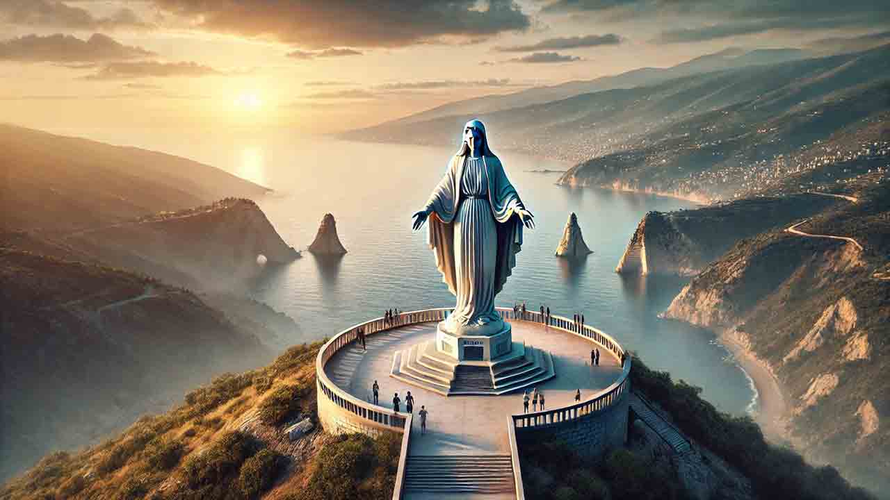 wisata religi di lebanon statue of our lady