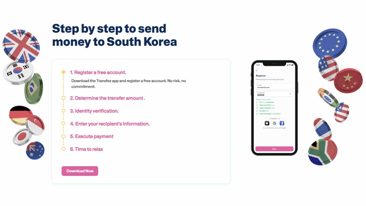 transfer money to korea